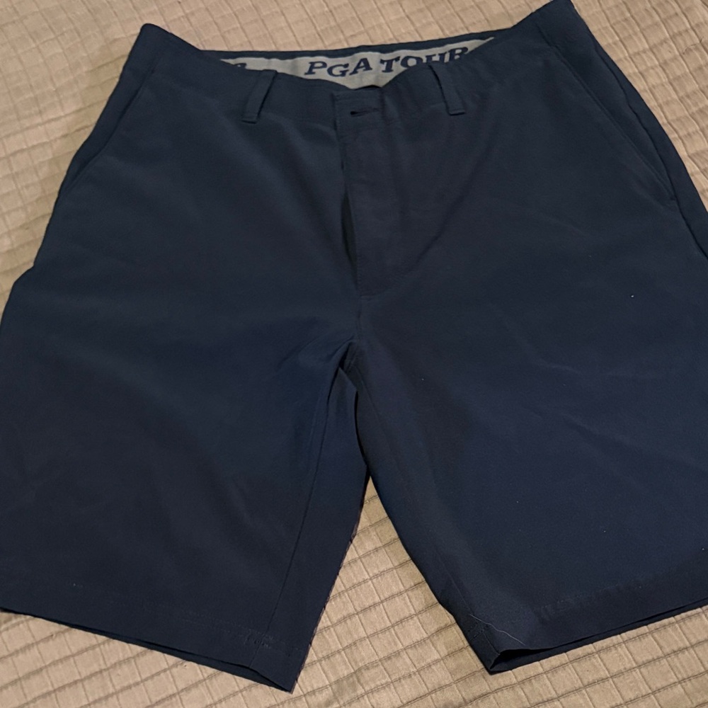 PGA Tour Men's Deep Blue Flat Front Shorts